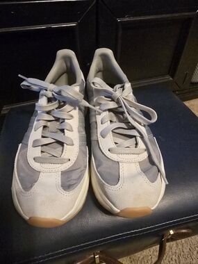 Adidas White and Grey CloudFoam Comfort Sneakers